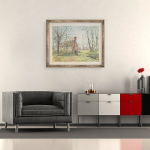 Tablou inramat - Walter Paris - Cabana lui David Burns si Monumentul Washington, Washington D.C., 50 x 60 cm - Img 2