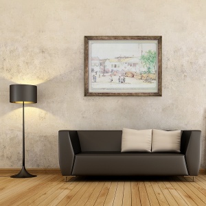Tablou inramat - Werner Varnham - Fabrica britanica de pe Hog Lane, Canton, 70 x 90 cm - Img 2