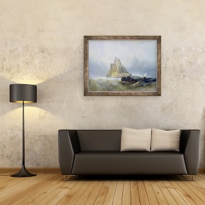 Tablou inramat - William Clarkson Stanfield - St. Michaels Mount, 70 x 90 cm - Img 2