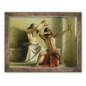 Tablou inramat - William Dyce - Ioas tragand sageata eliberarii, 60 x 80 cm