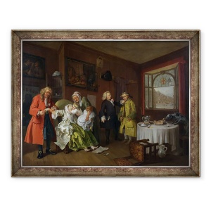 Tablou inramat - William Hogarth - Casatoria a la Mod, VI, Moartea doamnei, 60 x 80 cm