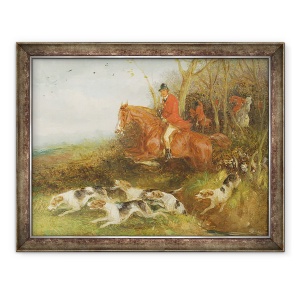 Tablou inramat - William Joseph Shayer - Vanatoare de vulpi, Acoperire de rupere, 60 x 80 cm