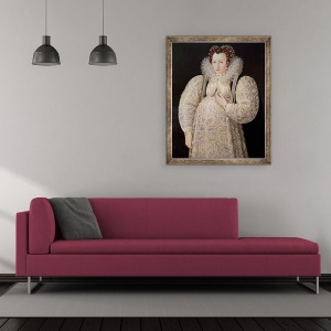 Tablou inramat - William Segar - Doamna necunoscuta, 50 x 60 cm - Img 2