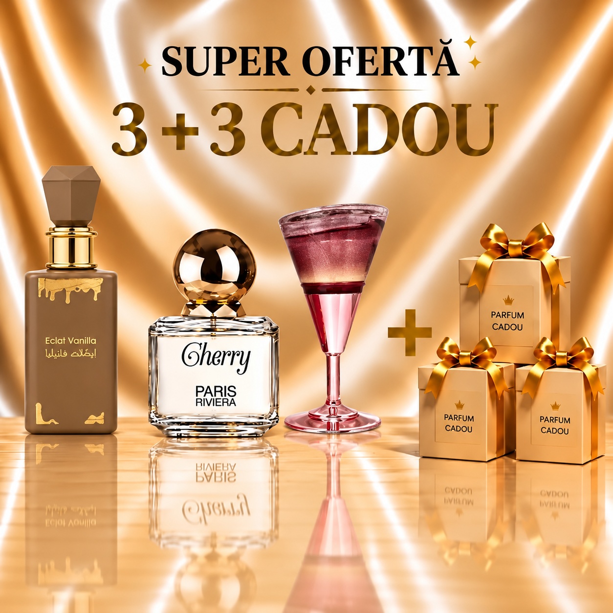 Eclat Vanilla + Cherry Paris Riviera + L'ELIXIR Rouge + 3 Parfumuri Cadou 100 ml