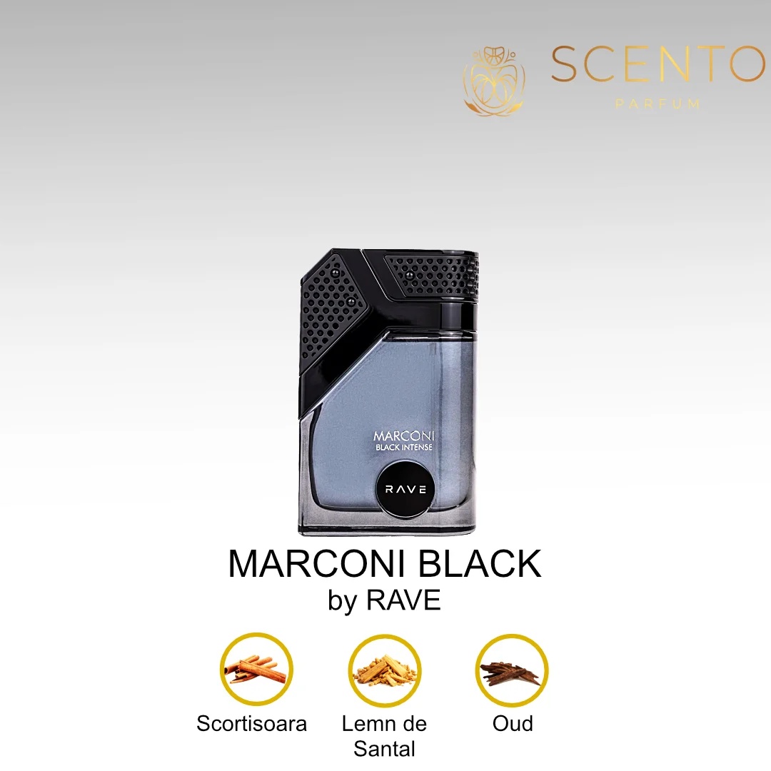 Parfum arabesc Rave Marconi Black, apa de parfum 100ml, barbati