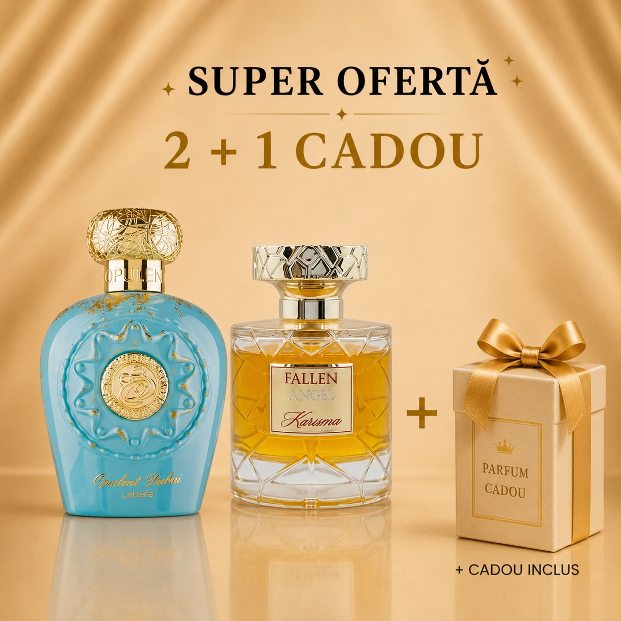 Opulent Dubai + Fallen Angel + 1 parfum premium cadou