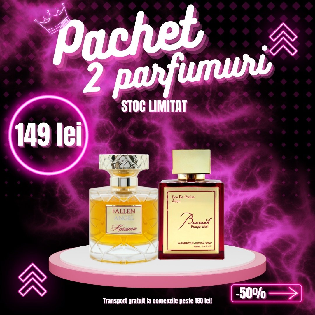 Pachet 2 parfumuri, Fallen Angel si Buuraak Rouge by Asten, 100ml