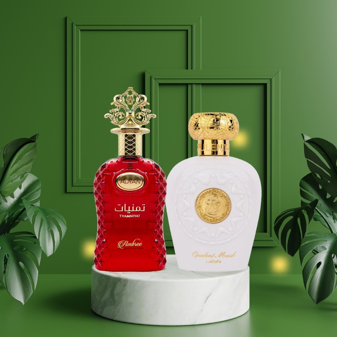 Pachet 2 produse, Thamniyat Ambree by Adyan si Opulent Musk by Lattafa, 100 ml