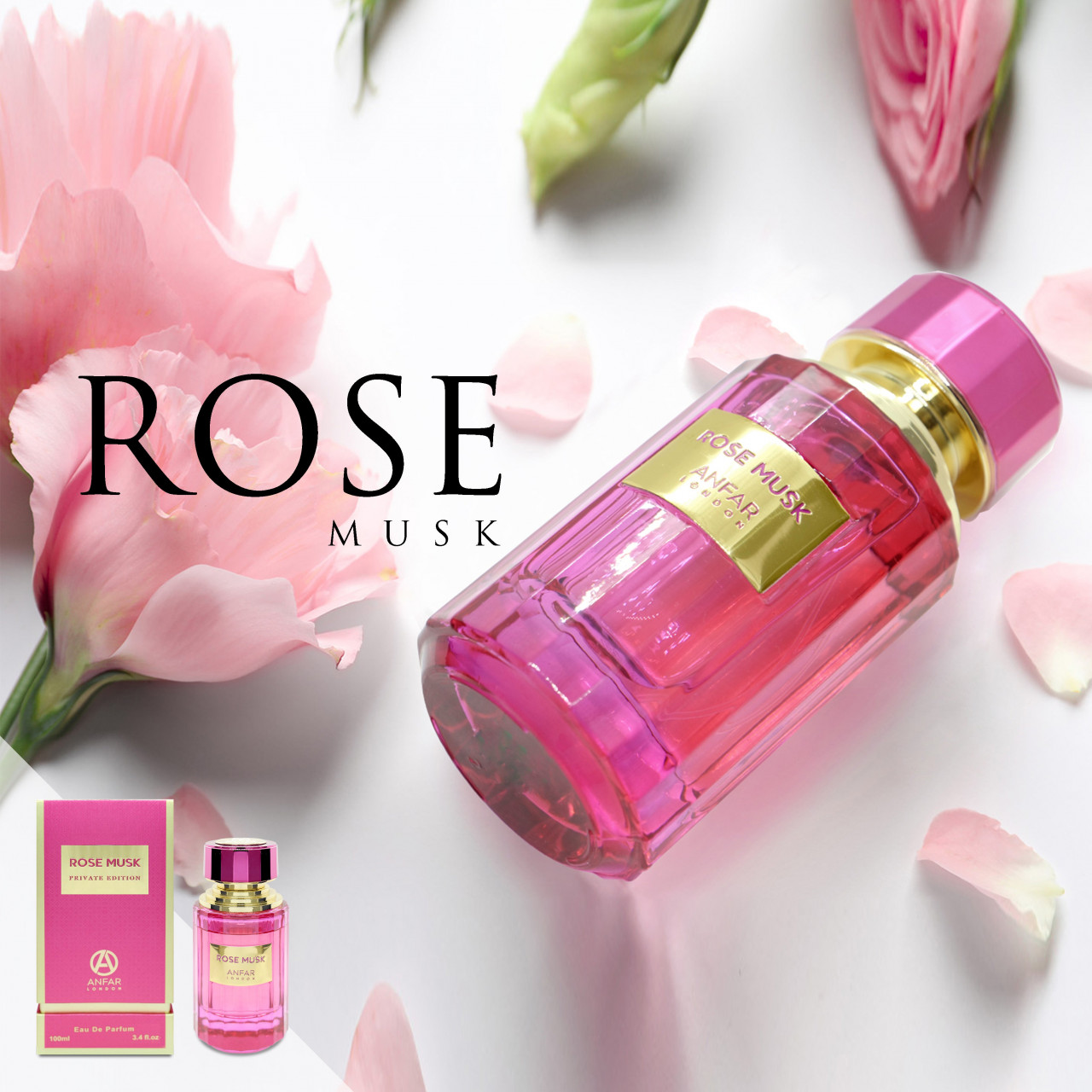 ROSE MUSK by ANFAR LONDON, apa de parfum, femei, 100ML - 1 | YEO