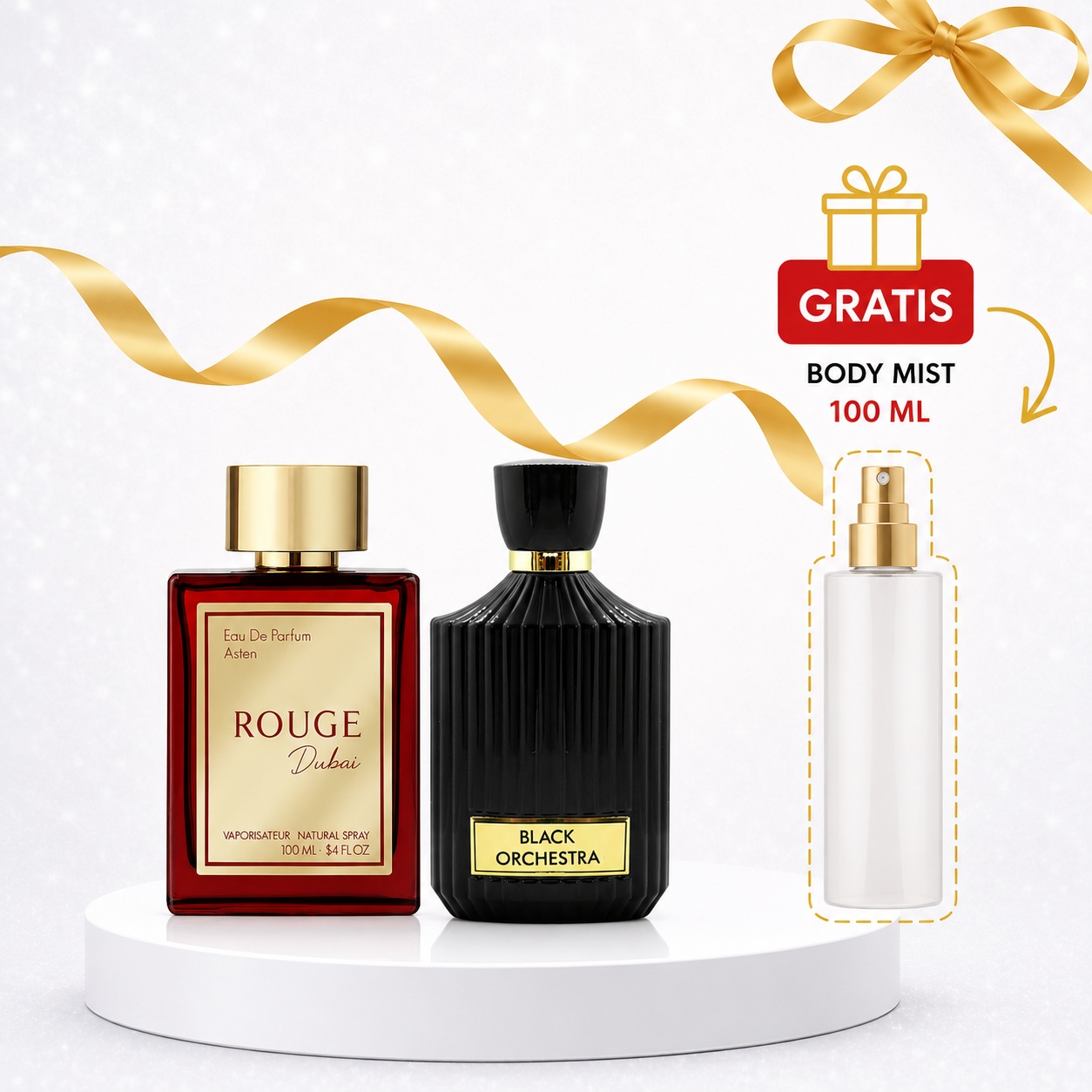 Rouge Dubai + Black Orchestra + body mist 100ml gratuit