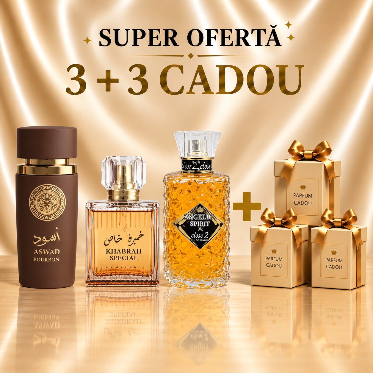 Aswad Bourbon + Khabrah Special + Angelic Spirit + 3 Parfumuri Cadou, 100 ml
