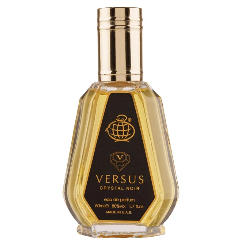 Parfum Versus Crystal Noir, Fragrance World, apa de parfum 50 ml, femei