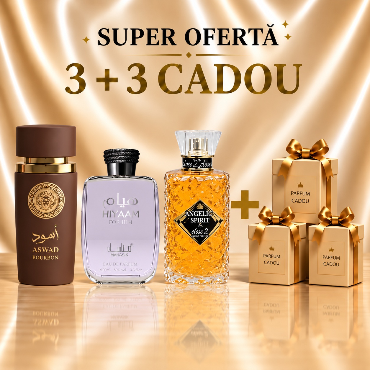 Aswad Bourbon + Khabrah Special + Angelic Spirit + 3 Parfumuri Cadou, 100 ml