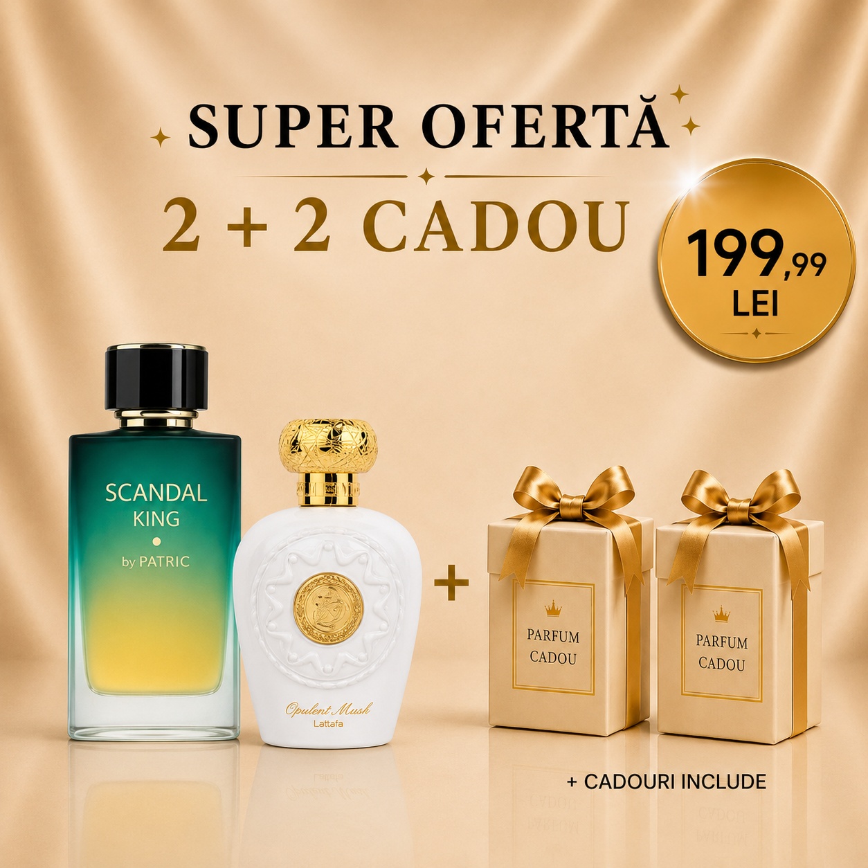 Pachet Opulent Musk + Scandal King + 2 parfumuri cadou