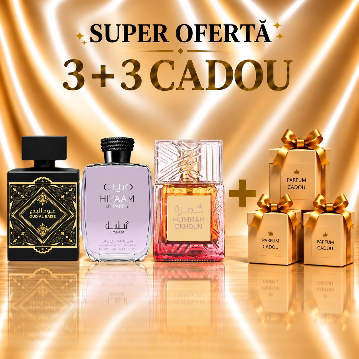 Oud Al Bard + Khabrah Special + Humrah Dkhoun + 3 Parfumuri Cadou, 100 ml