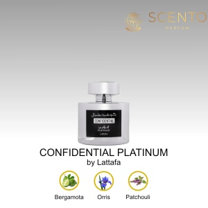 Apa de parfum Confidential Platinum, Lattafa, apa de parfum 100 ml, barbati - Original Dubai