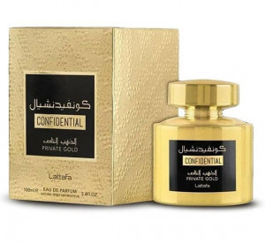 Parfum arabesc Confidential Private Gold by Lattafa, apa de parfum 100 ml, femei - Original Dubai - Img 3