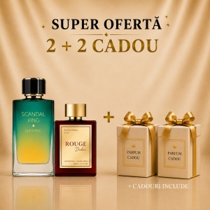 Pachet Scandal King + Rouge Dubai + 2 parfumuri cadou