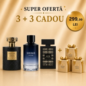Savage + Rave Now + Fallen angel Night Edition + 3 parfumuri cadou 100 ml