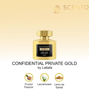 Parfum arabesc Confidential Private Gold by Lattafa, apa de parfum 100 ml, femei - Original Dubai