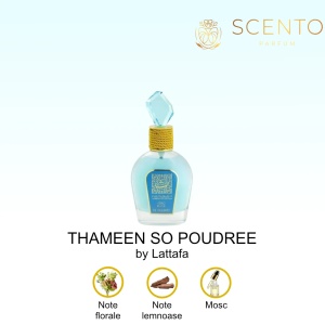 Apa de parfum Lattafa, Thameen So Poudree, Femei, 100 ml - Original Dubai