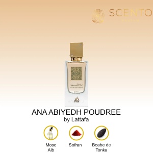 Parfum Ana Abiyedh Poudree, Lattafa, apa de parfum 60 ml, femei - Original Dubai