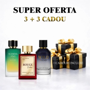 Scandal King + Rouge Dubai + Wild Intense + 3 parfumuri 100ml cadou