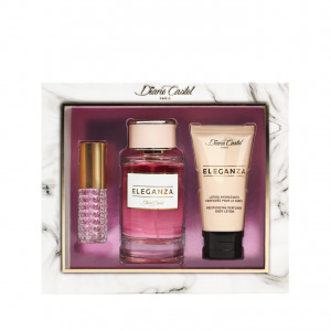 Set cadou 3 produse Eleganza, apă de parfum + loțiune de corp + mini parfum - Original Franta
