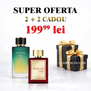 Pachet Scandal King + Rouge Dubai + 2 parfumuri cadou
