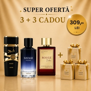 Asad by Lattafa + Scandal King + Rouge Dubai + 3 parfumuri 100 ml cadou