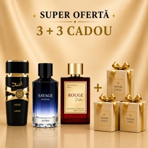 Asad by Lattafa + Scandal King + Rouge Dubai + 3 parfumuri 100 ml cadou