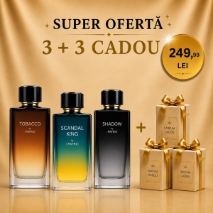 Luxury Trio Scandal King + Shadow + Tobacco + 3 Parfumuri cadou