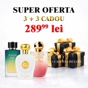 Scandal King + Scandal Queen + Opulent Musk + 3 parfumuri 100ml cadou