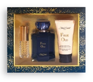 Set cadou 3 produse DC Apa de parfum Folie Oud 100 ML+ gel de dus+Mini parfum - Original Franta
