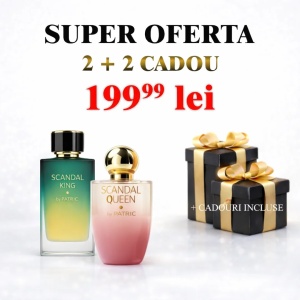 Pachet Scandal King + Scandal Queen + 2 parfumuri cadou