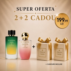 Pachet Scandal King + Scandal Queen + 2 parfumuri cadou