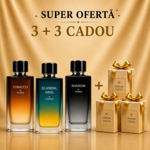 Luxury Trio Scandal King + Shadow + Tobacco + 3 Parfumuri cadou