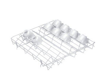 E 809 Insert de coș inferior, acoperit din plastic – pentru încărcarea optimă a cupelor.