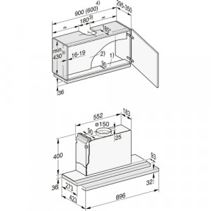 Hota incorporabila DAS 2920 EXTA pentru motor extern 90 cm - Img 2