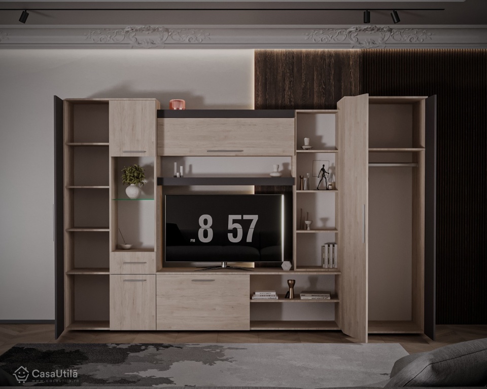 【REGAL】 Living Regal, 310 X 50 X 200 CM, Gri Grafit