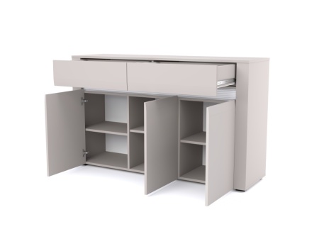 Comoda Bodena, 3 Usi 2 Sertare, Casmir/Alb
