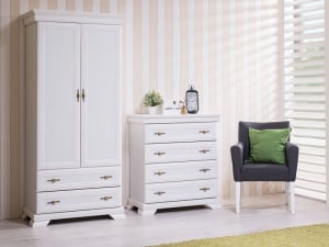 Comoda 4 Sertare Kora, MDF Alb Antichizat - Img 3