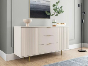 Comoda cu riflaj Sofia, 2 Usi 3 Sertare, MDF Casmir - Img 3