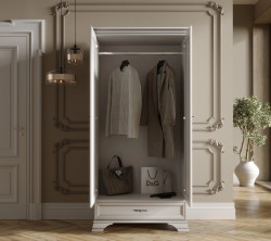 Dulap Idento, 2 Usi si 1 Sertar, H 210 CM, MDF Alb Alpin