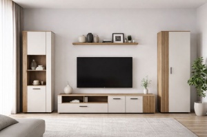 LIVING CU RIFLAJE, LINEA, CASMIR, CU DULAP