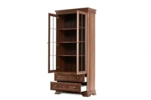 Living Kora cu 2 Vitrine, Culoare Nuc, 305 CM - Img 3
