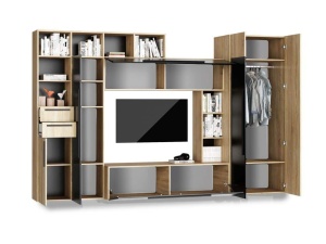 Living Pandora, Sonoma/Negru, 325 CM - Img 4