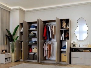 Dressing modular LIV Casmir SOFT CLOSE, 6 USI cu 2 Biblioteci, 246 CM - Img 2