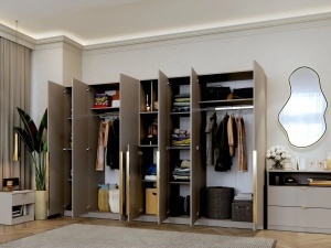Dressing modular LIV Casmir SOFT CLOSE, 7 Usi cu Biblioteca, 287 CM - Img 2