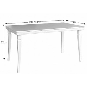 Masa living extensibila KORA ST, Pal melaminat, 8 persoane, 160-203x90x82 cm, ALB ANTICHIZAT - Img 3